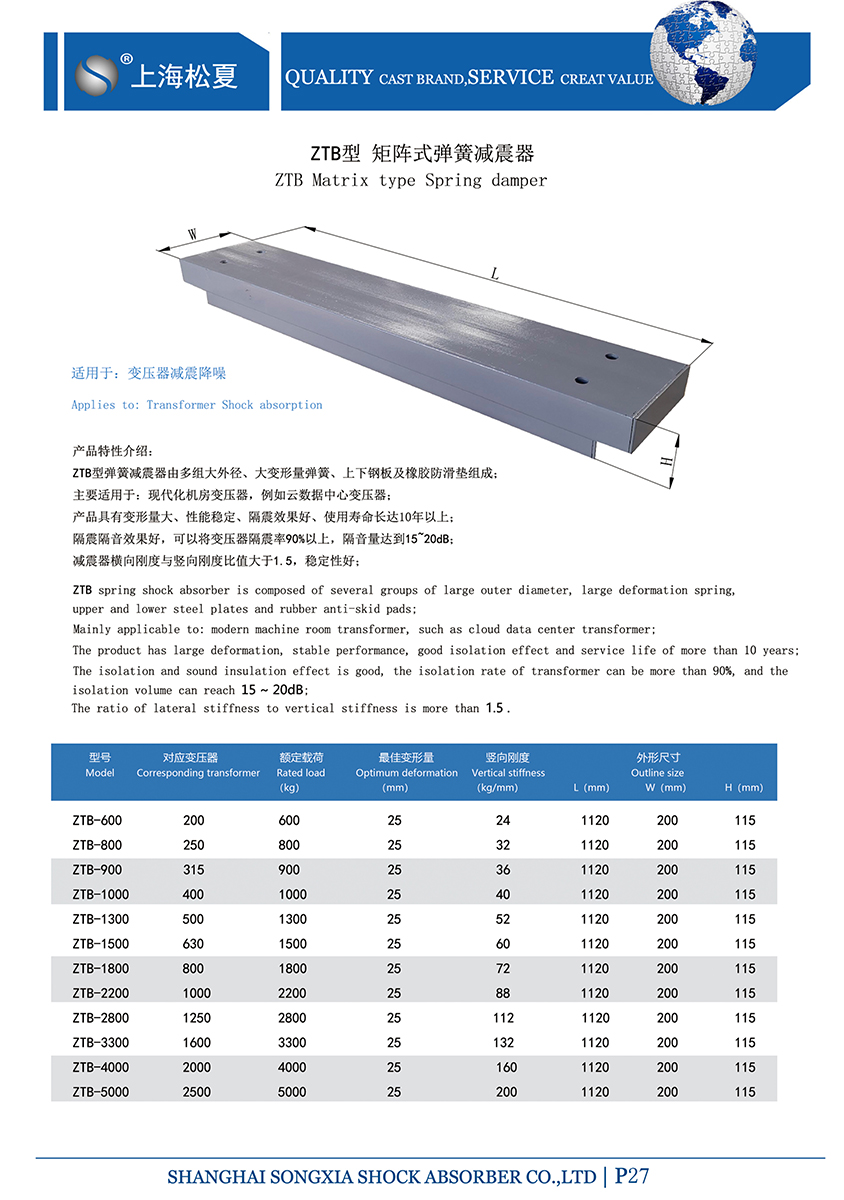 矩陣式<a href='http://www.gouseng.cn' target='_blank'><u>彈簧減震器</u></a>-變壓器專用