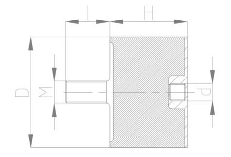 JNDD型<a href='http://www.gouseng.cn' target='_blank'><u>橡膠減震器</u></a>結(jié)構(gòu)圖