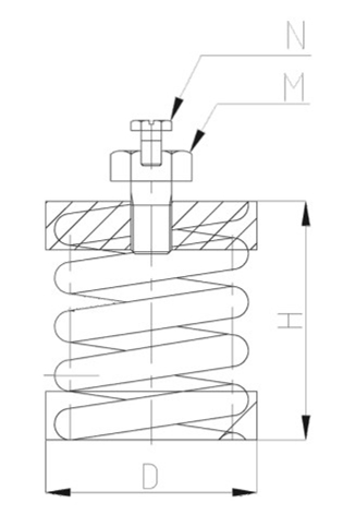 ZTH型<a href='http://www.gouseng.cn' target='_blank'><u>彈簧減震器</u></a>結(jié)構(gòu)圖